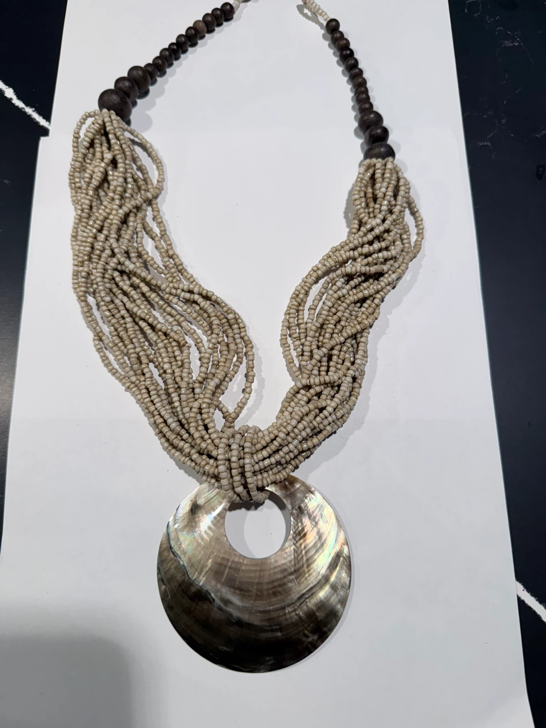 Handmade Mexican Abalone Beaded Necklace Artisan - photo 4