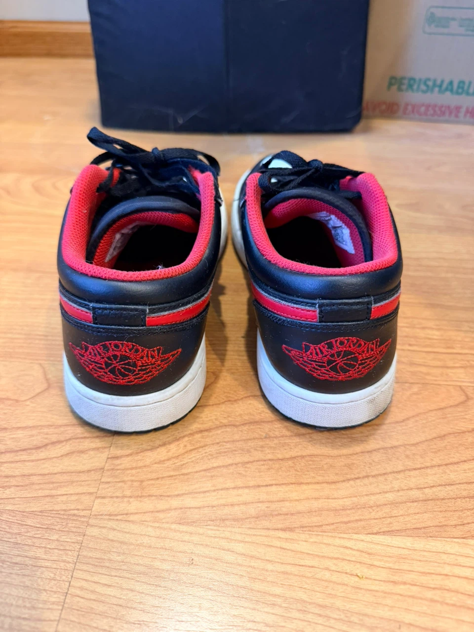 Nike Air Jordan 1 Low Black Gym Red, Size 8.5 US - photo 3