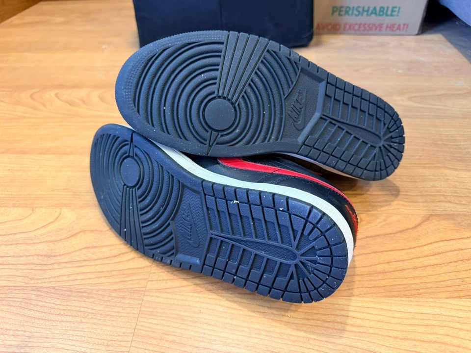 Nike Air Jordan 1 Low Black Gym Red, Size 8.5 US - photo 4
