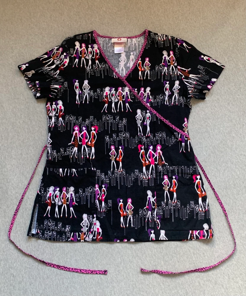 White Cross Women's Scrub Top - Size Small