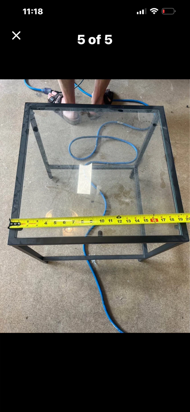 Metal and Glass End Table