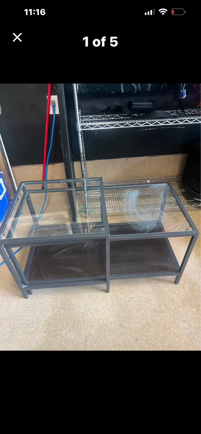 Metal and Glass End Table - photo 2