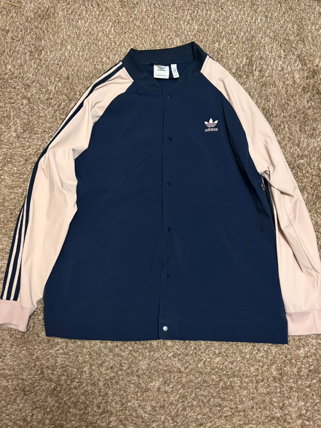 Adidas Originals Button-Down Jacket Navy and Cream