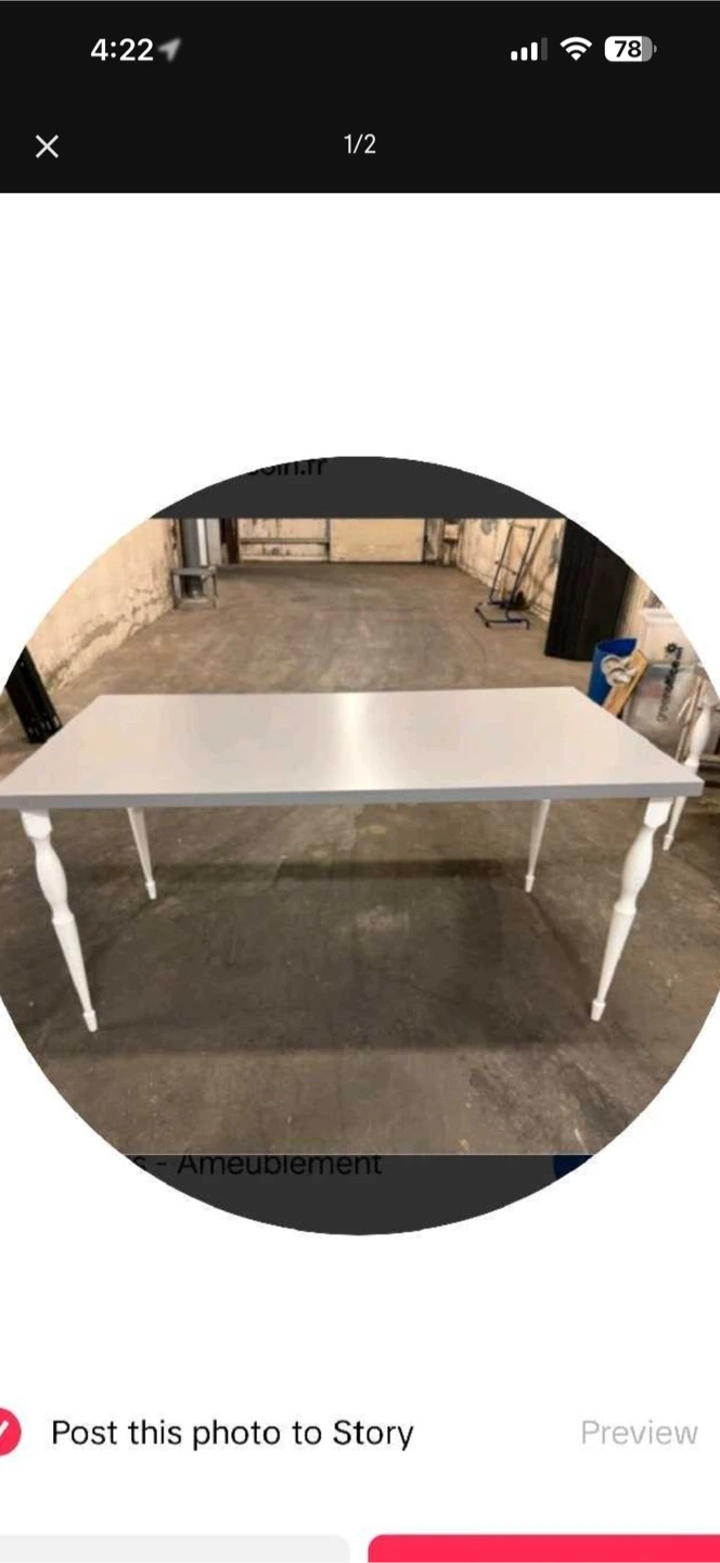 White and Grey Dining Table