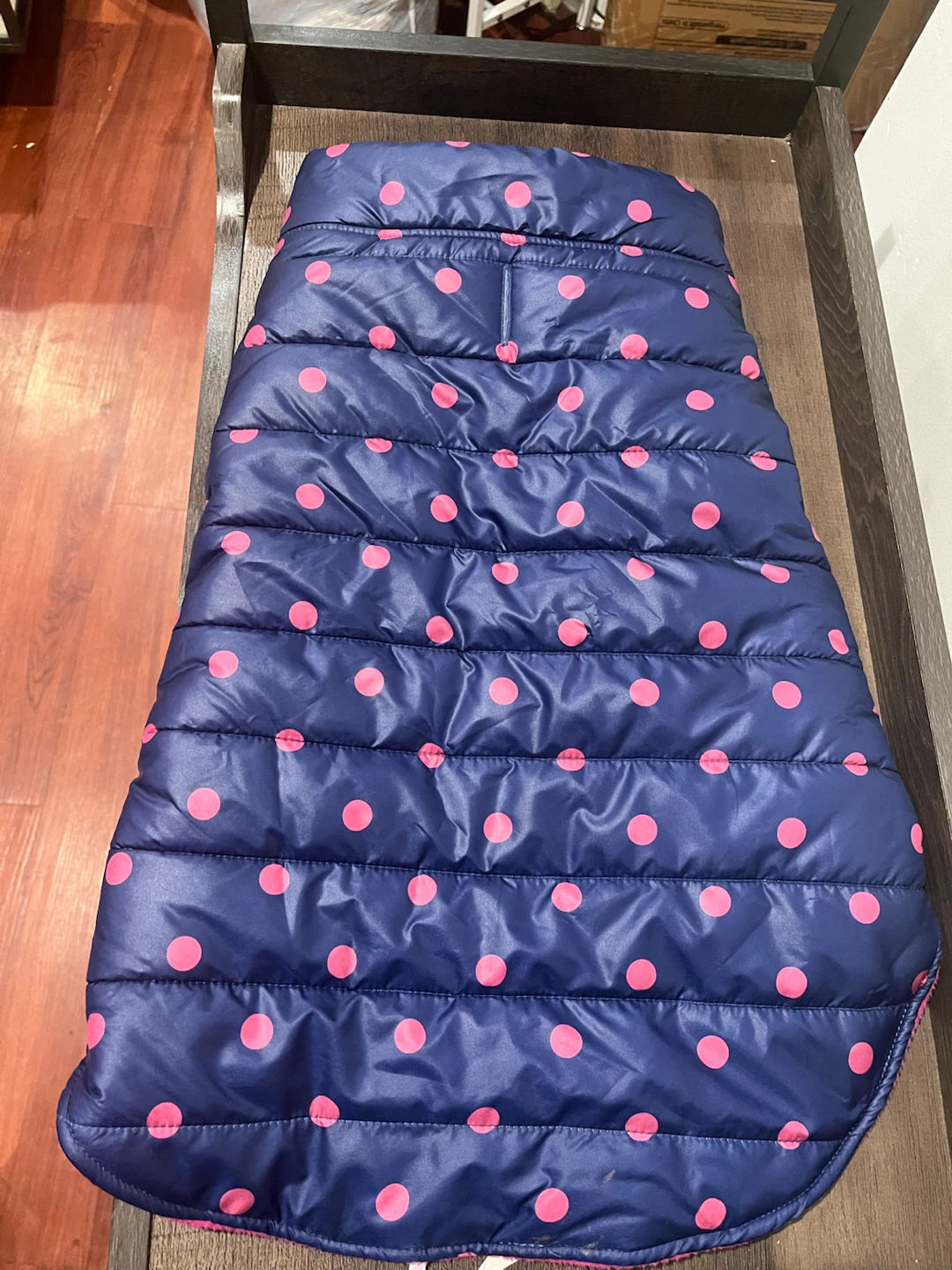 Top Paw Navy Dot Puffer Dog Jacket Large