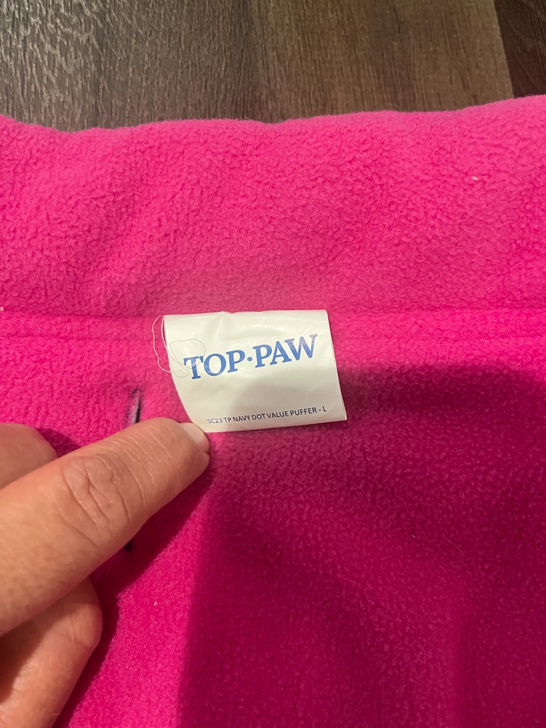 Top Paw Navy Dot Puffer Dog Jacket Large - photo 2