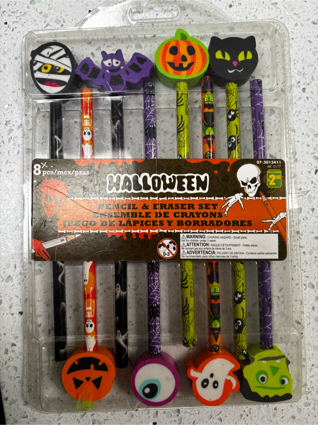 BNIB Halloween Pencil and Eraser Set