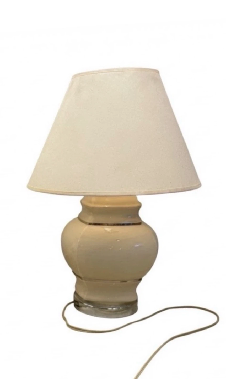 Vintage Postmodern Glossy Ceramic Table Lamps - Pair - photo 3