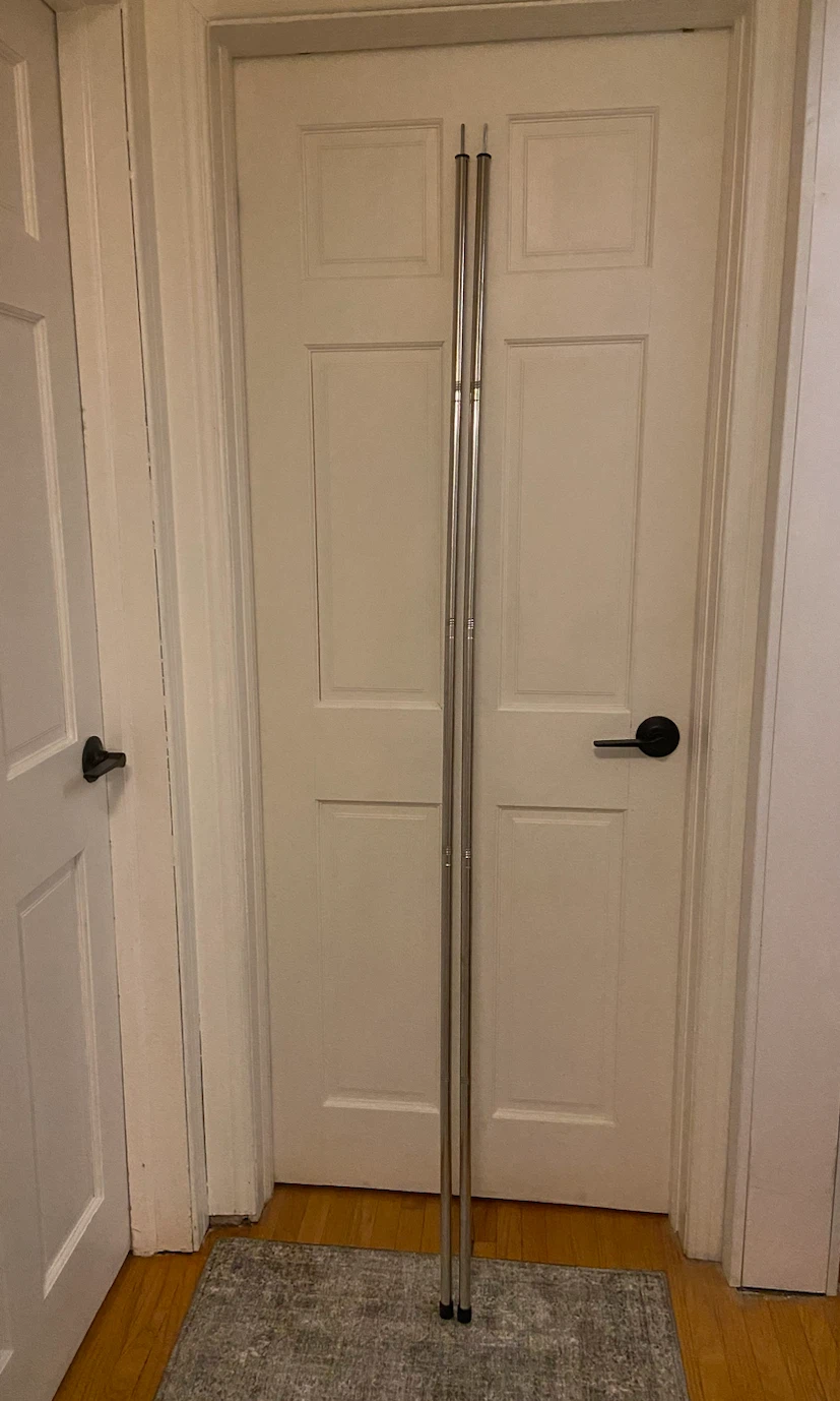 2 Threaded Stainless Steel Tent / Tarp Support Poles - photo 5