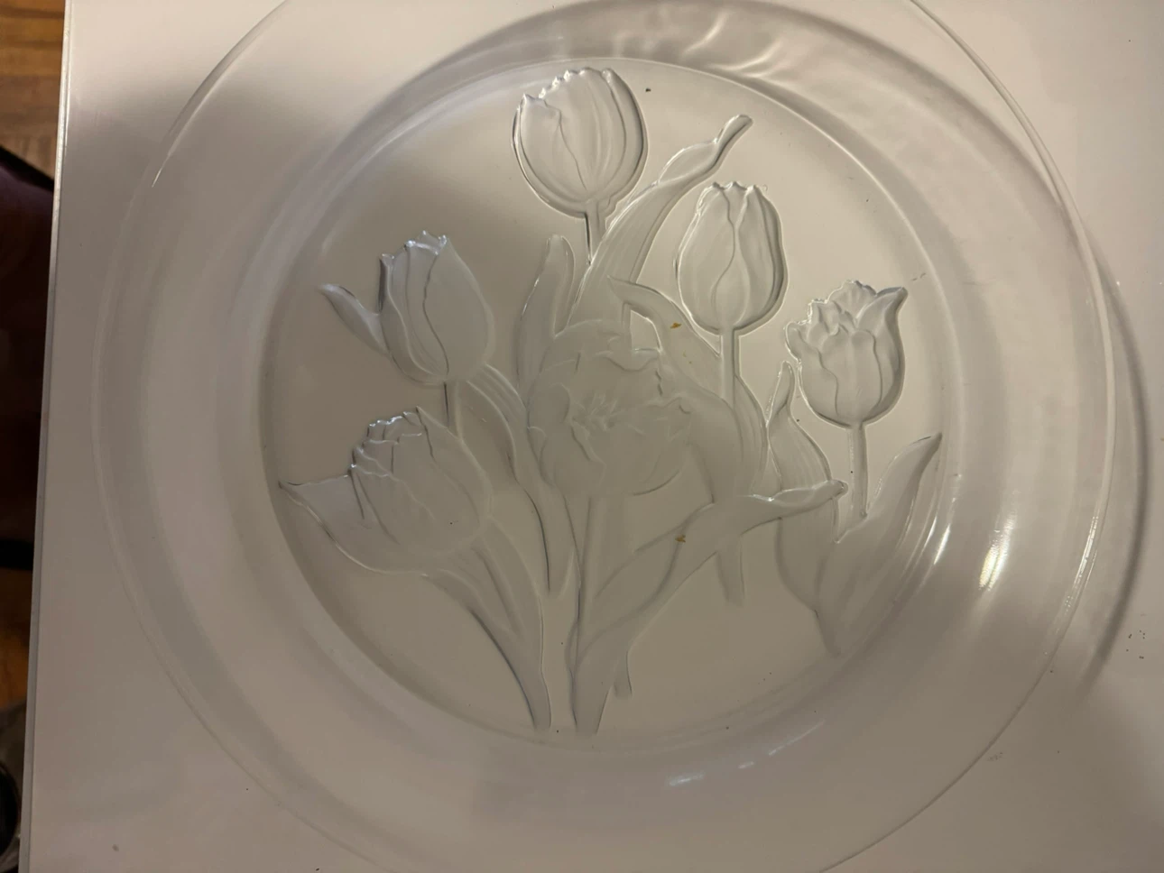 Crystal serving plate