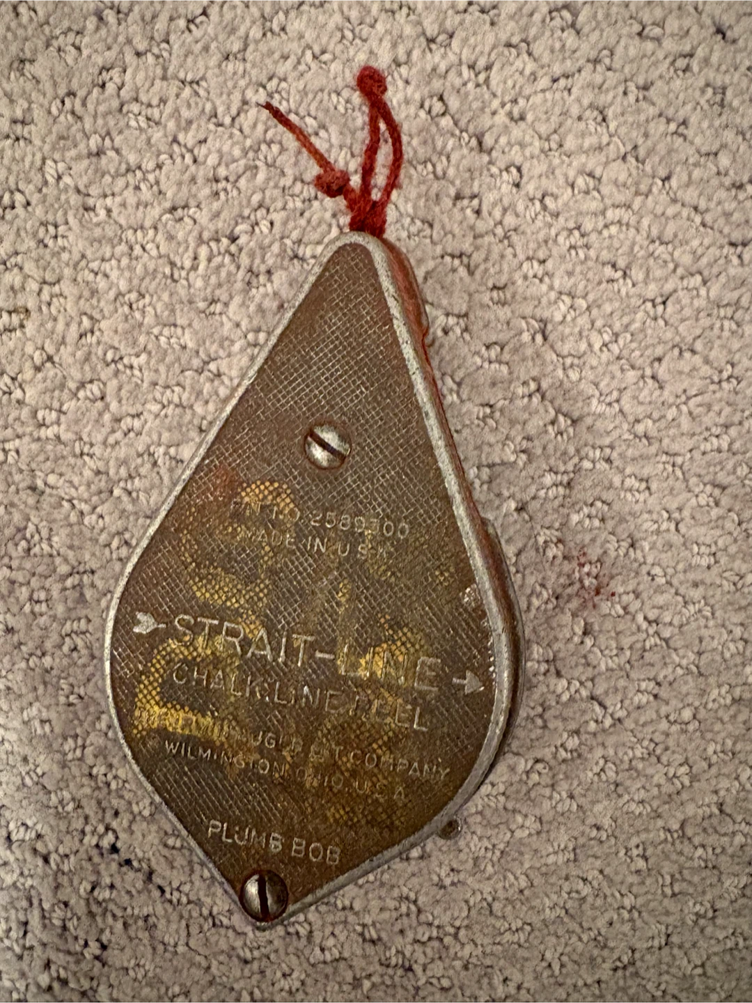 Vintage Strait-Line Chalk Line Reel Plumb Bob