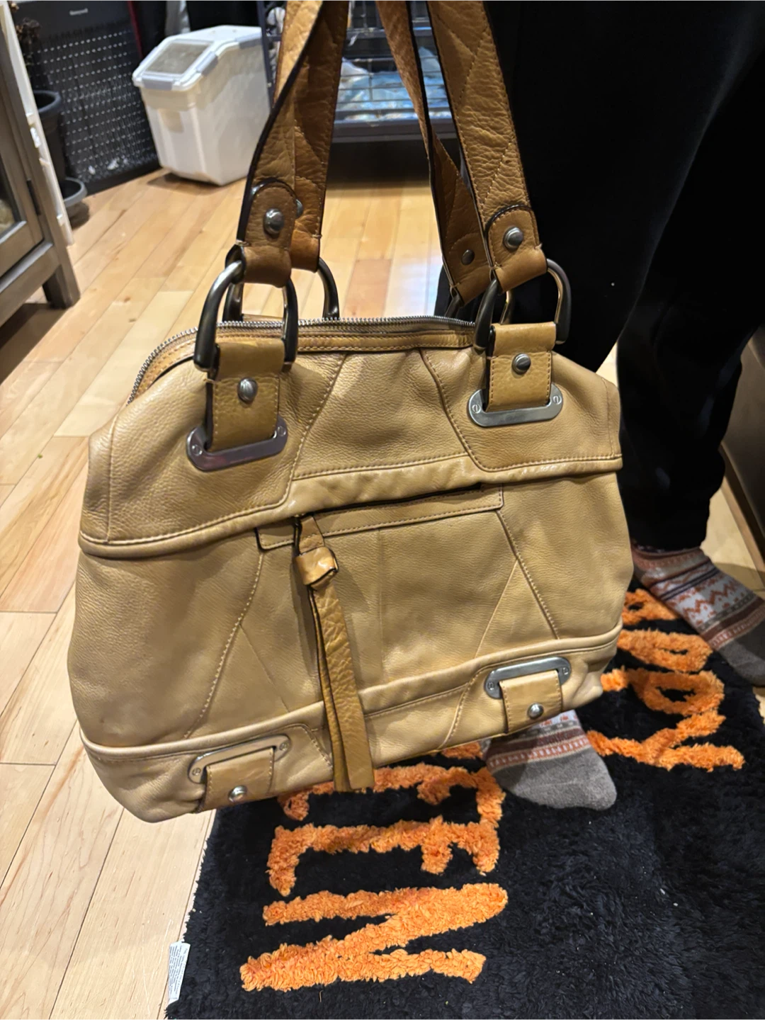 B. Makowsky Tan Leather Handbag - photo 4