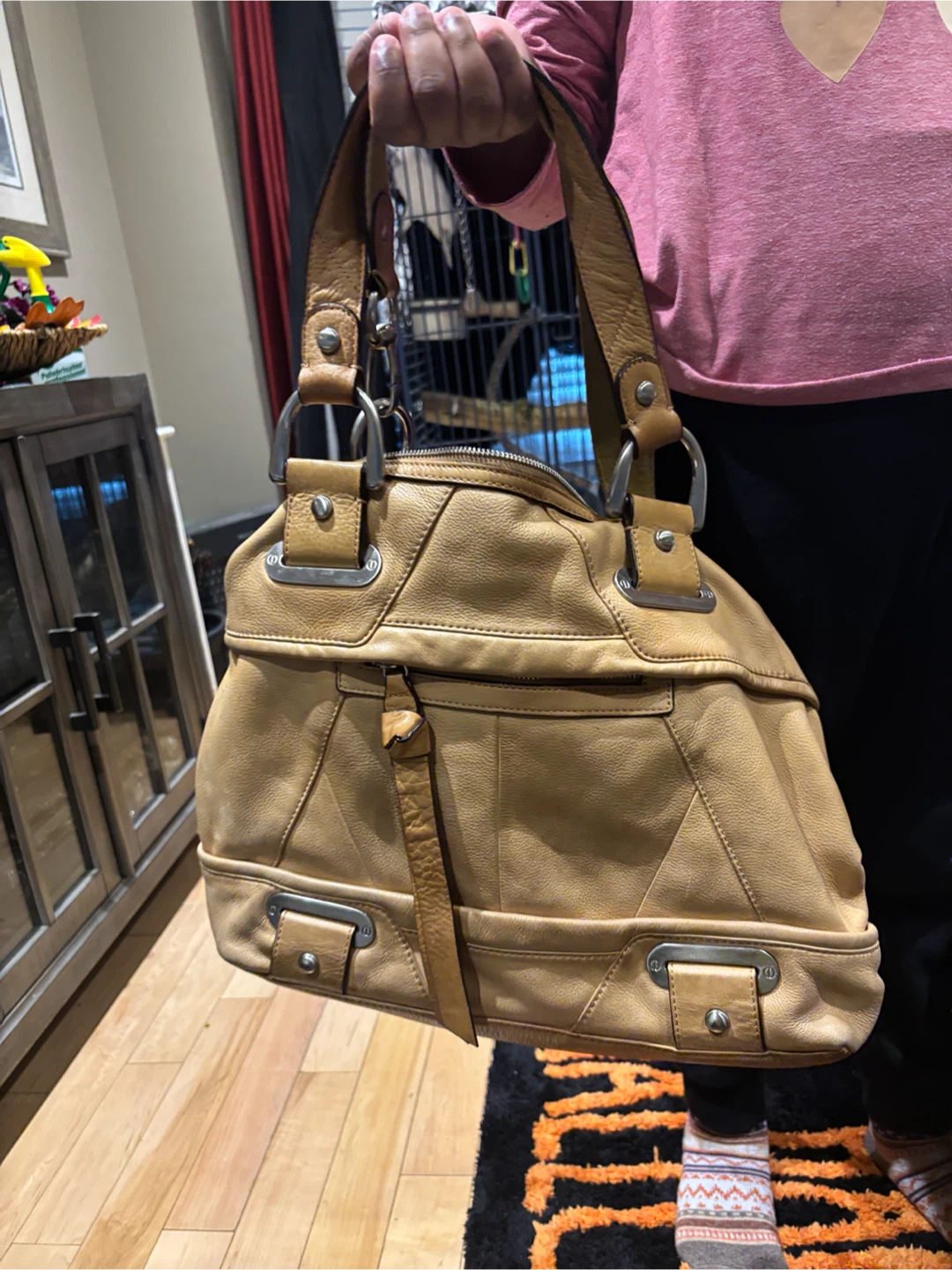 B. Makowsky Tan Leather Handbag - photo 5