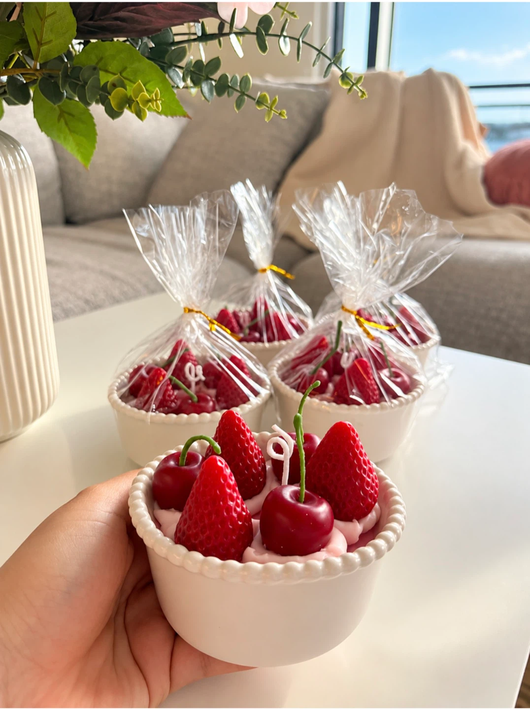 Set of 4 Strawberry and Cherry Dessert Candles - photo 3