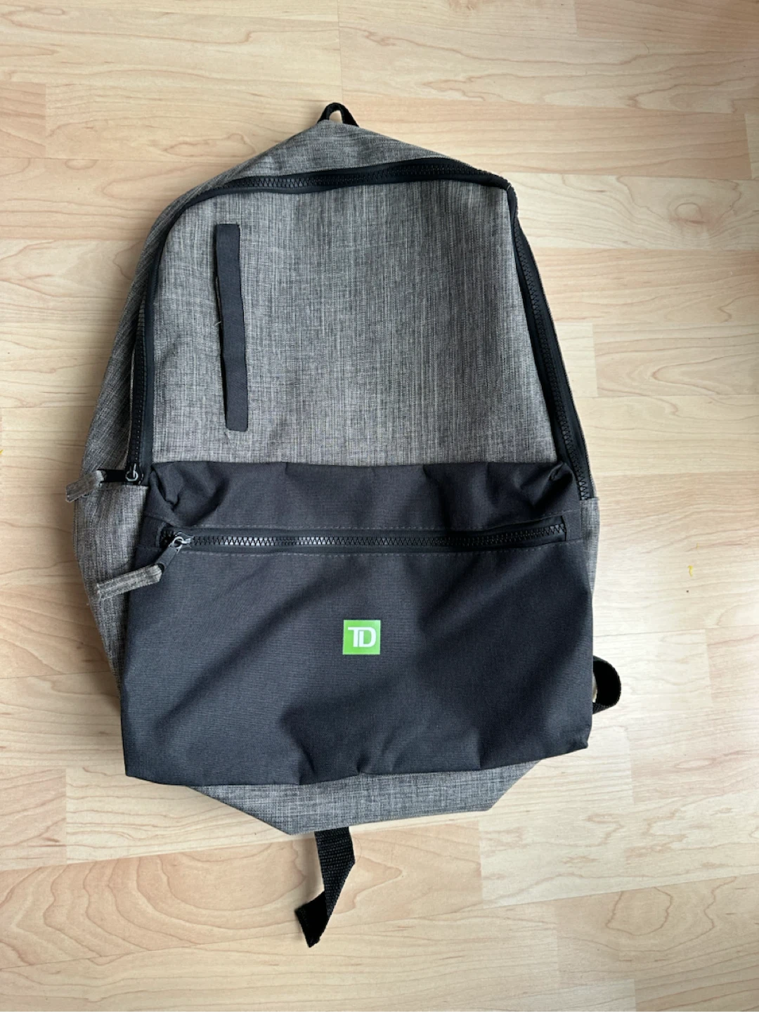 Grey and black backpack TD