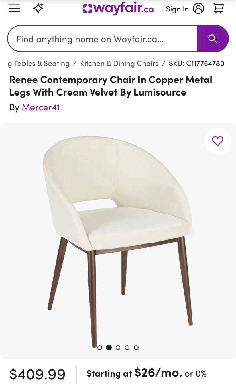 LumiSource Renee Cream Accent Chair - photo 2