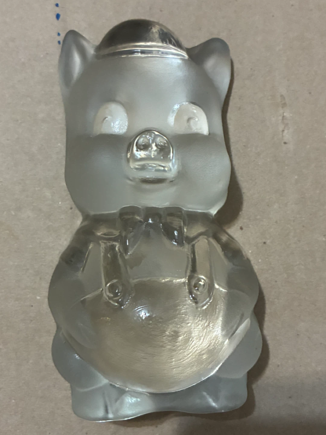Vintage Frosted Glass Pig Figurine