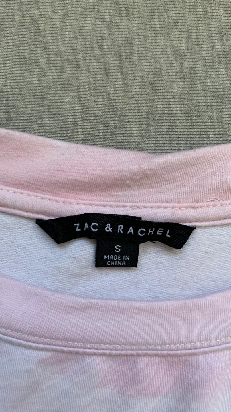 Zac & Rachel Pink Tie-Dye / Cloud Sweatshirt - Size Small - photo 3