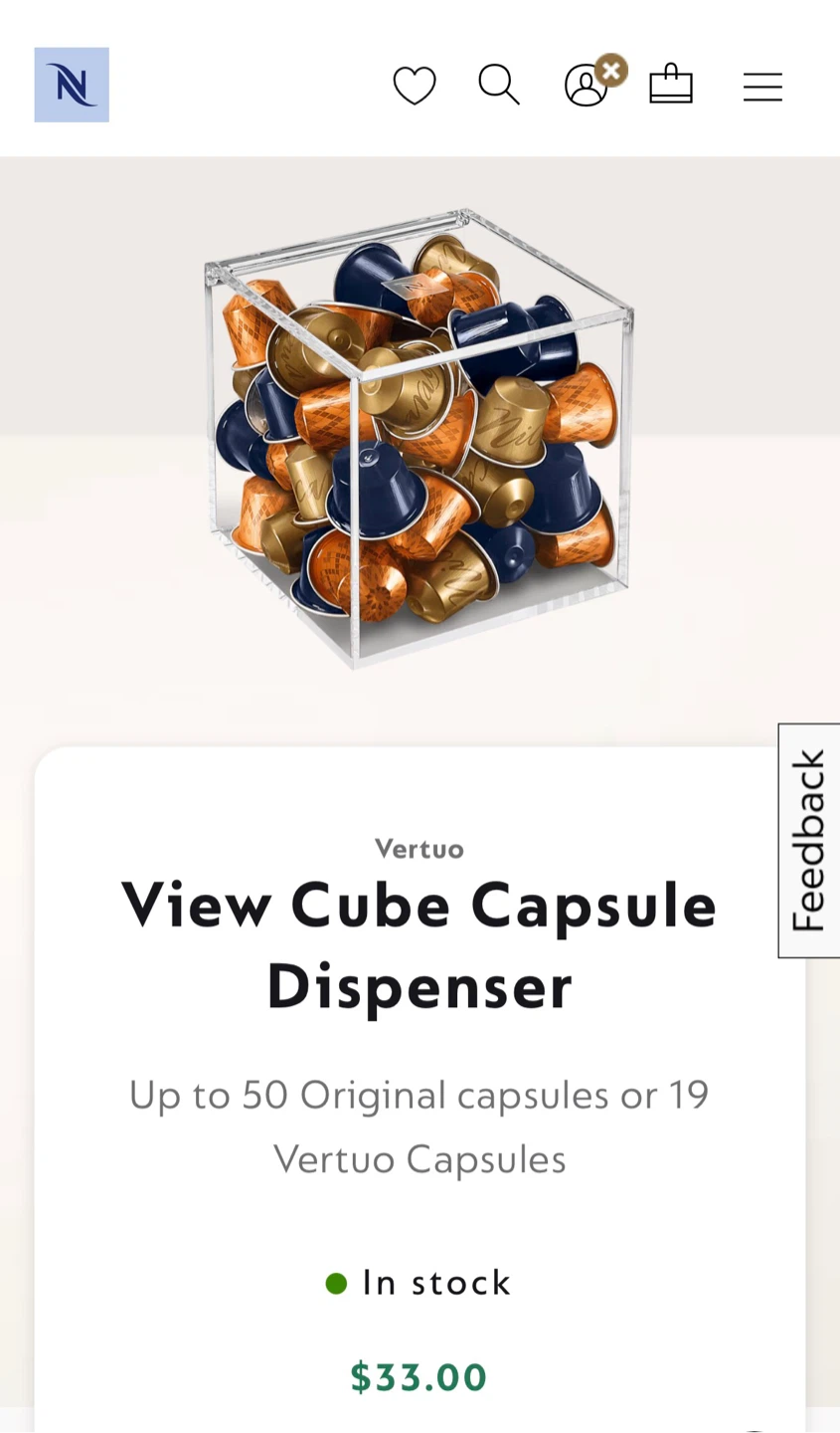 🆕 Nespresso View Cube Capsule Dispenser