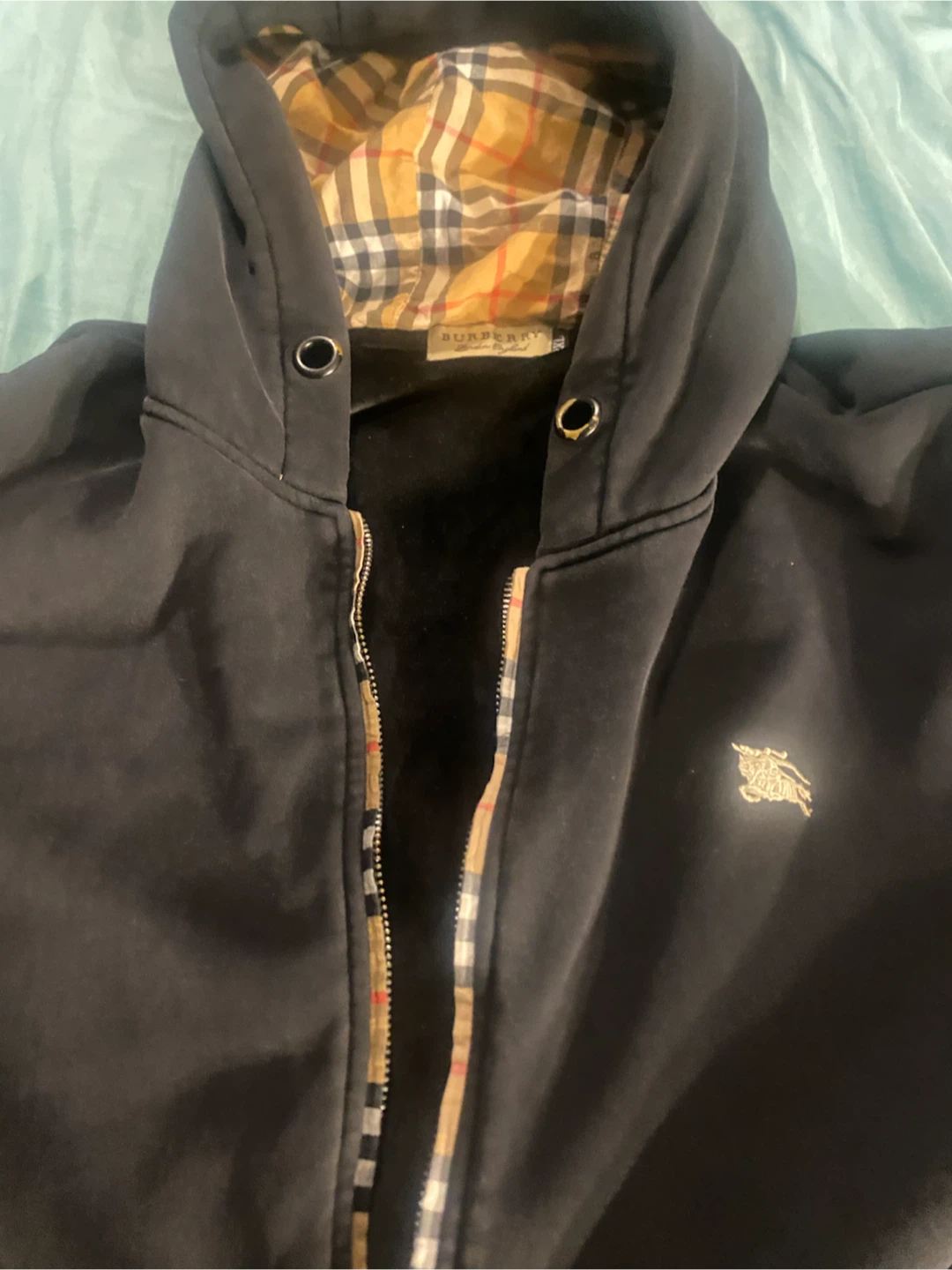 Burberry Zip-Up Hoodie Black