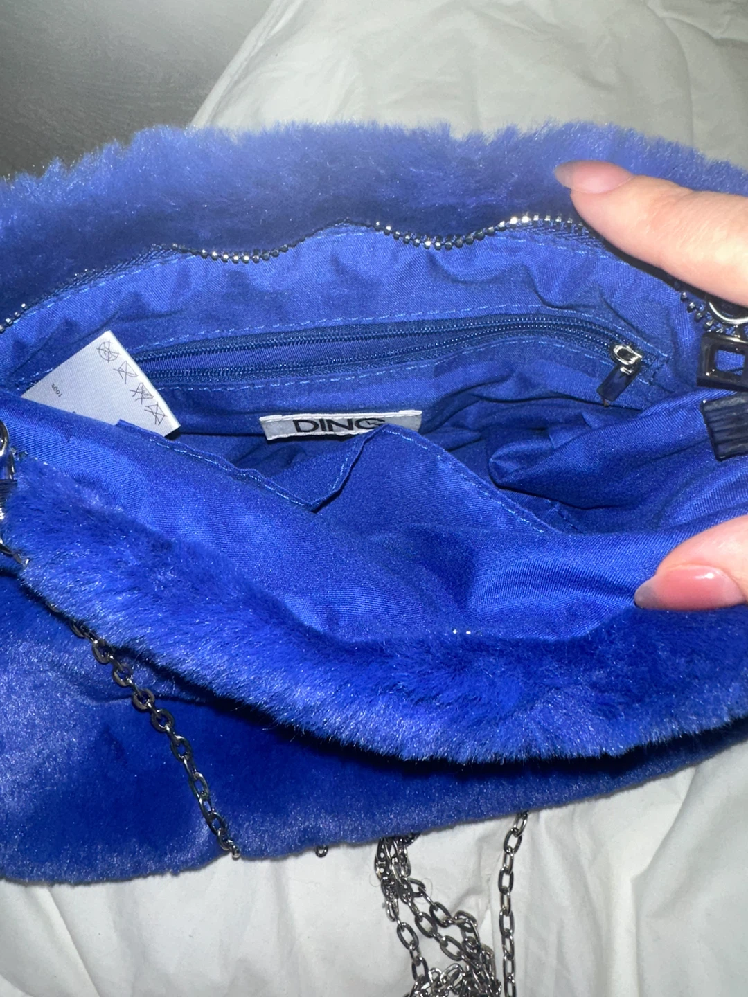 Electric Blue Fur Bag, Beret and Spandex Socks - photo 5
