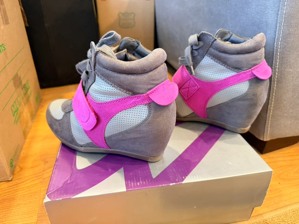 Lane Bryant Wedge Sneakers Gray/Pink Size 8W - photo 3