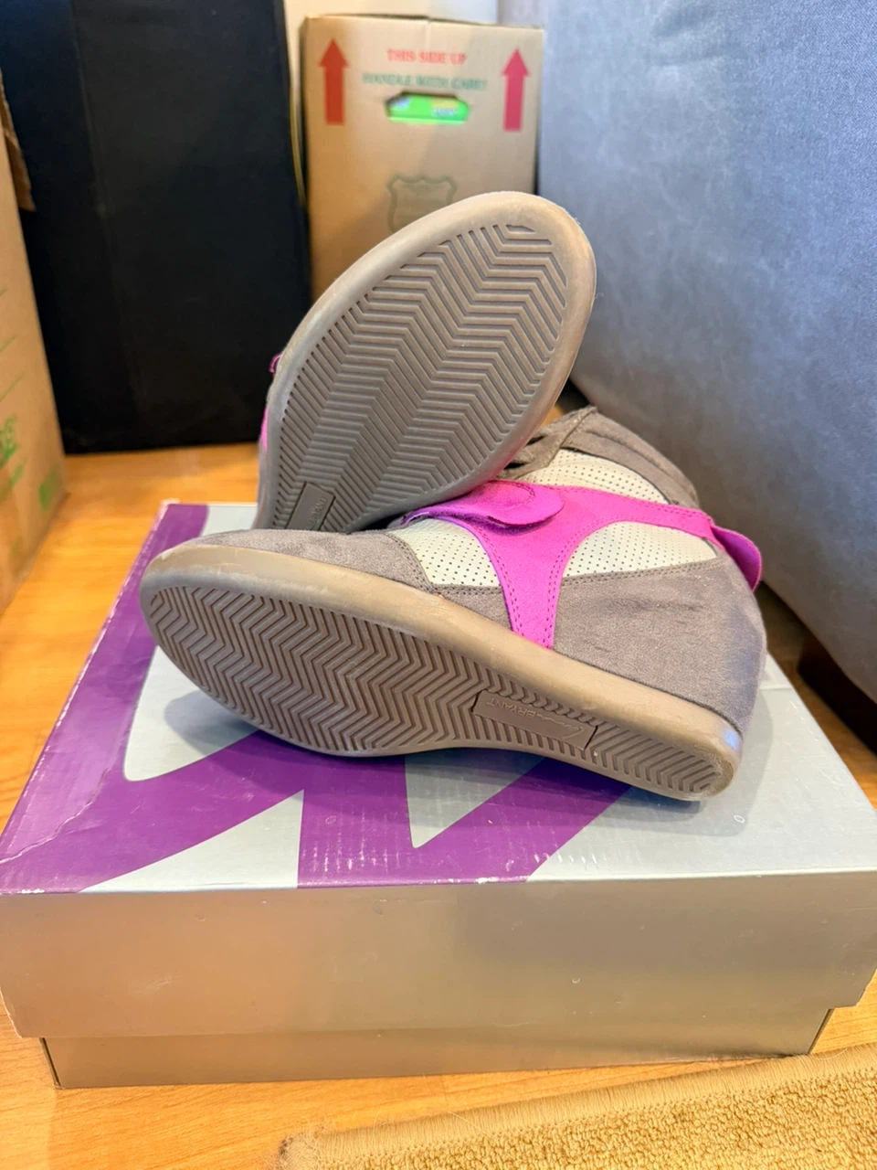 Lane Bryant Wedge Sneakers Gray/Pink Size 8W - photo 4