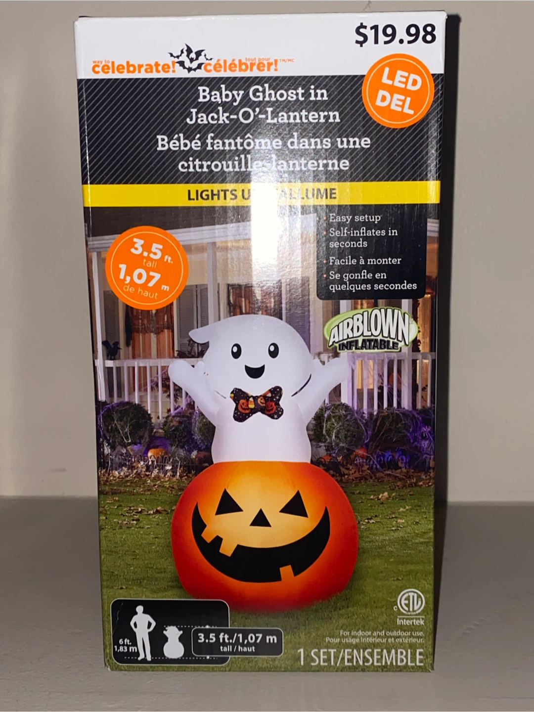 Way to Celebrate Inflatable Baby Ghost in Jack-O-Lantern