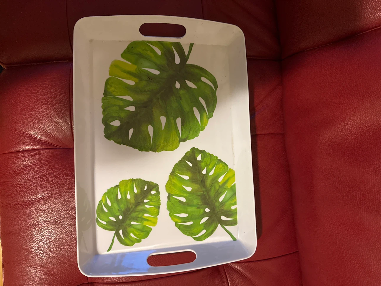 Monstera Leaf Print Serving Tray
