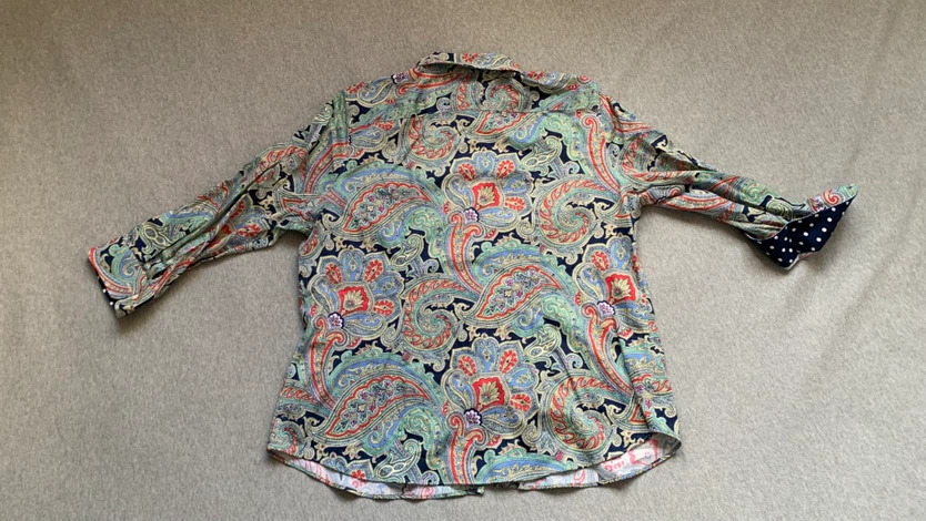 Chaps Ladies Petite No Iron Paisley Button Down Shirt - Size XL - photo 2