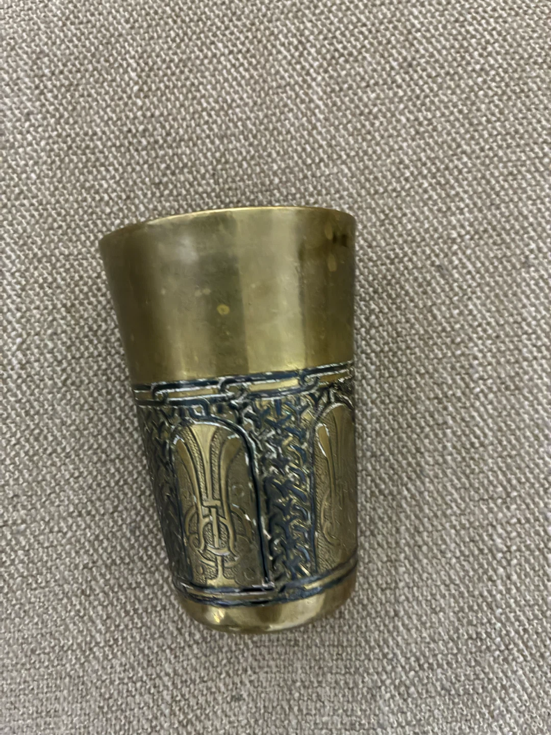 Vintage Etched Brass Tumbler