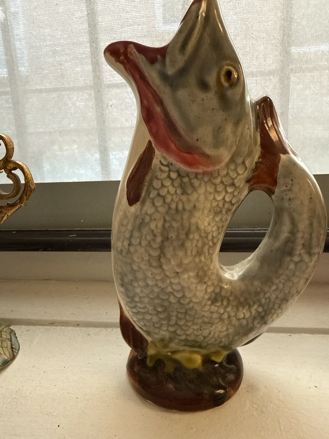 Glazed Ceramic Fish Pitcher