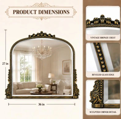 BEAUTYPEAK 36"x27"  Antique-Style  Wall Mounted Mirror -New - photo 2