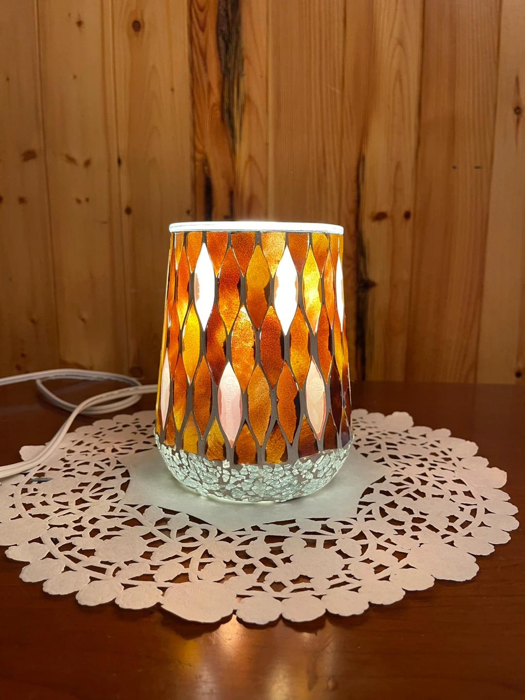 A cute mosaic glass table lamp