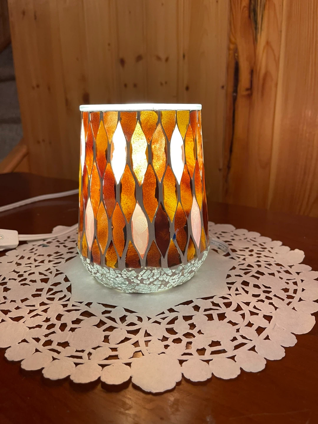 A cute mosaic glass table lamp - photo 3
