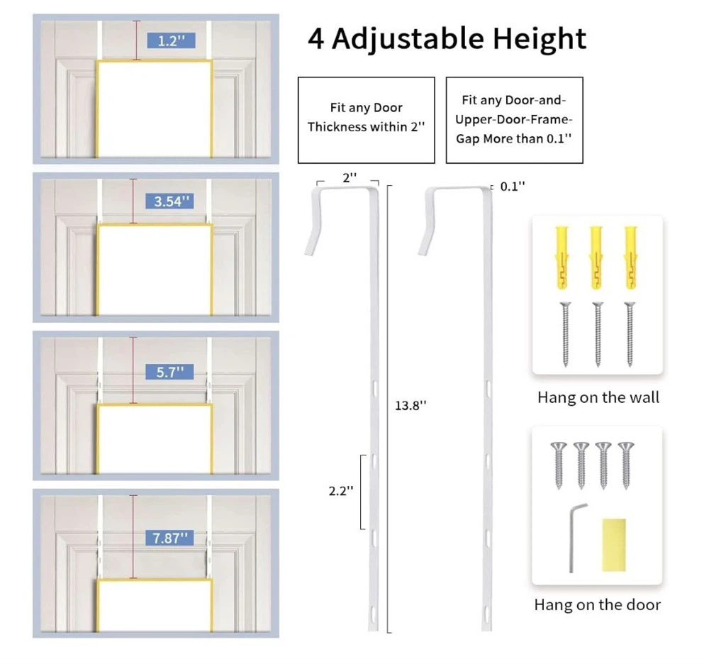 BEAUTYPEAK® Over The Door Full Length Mirror - 16x50” - New - photo 2