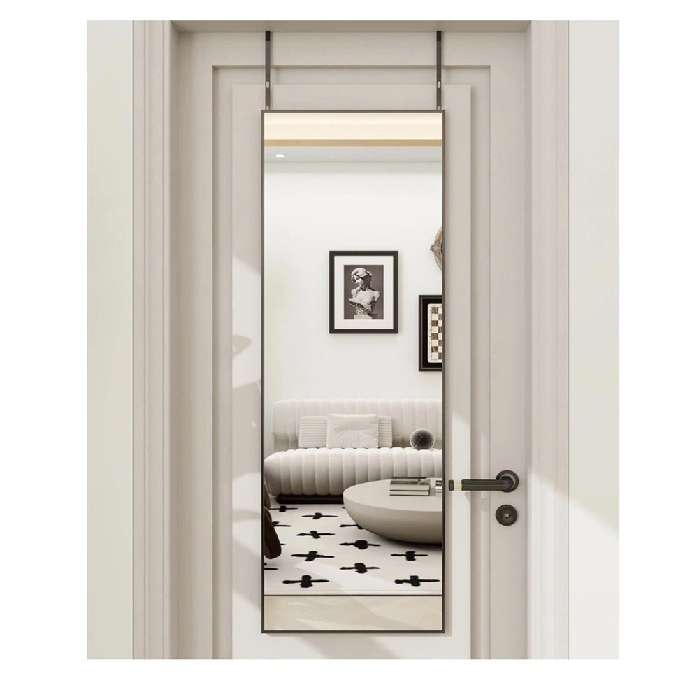 BEAUTYPEAK Over The Door Full Length Mirror Black 14x48” - New