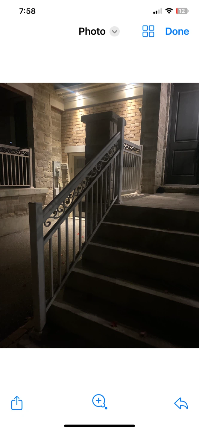 LIGHT OFF-WHITE Metal Outdoor Stair Railing - photo 4