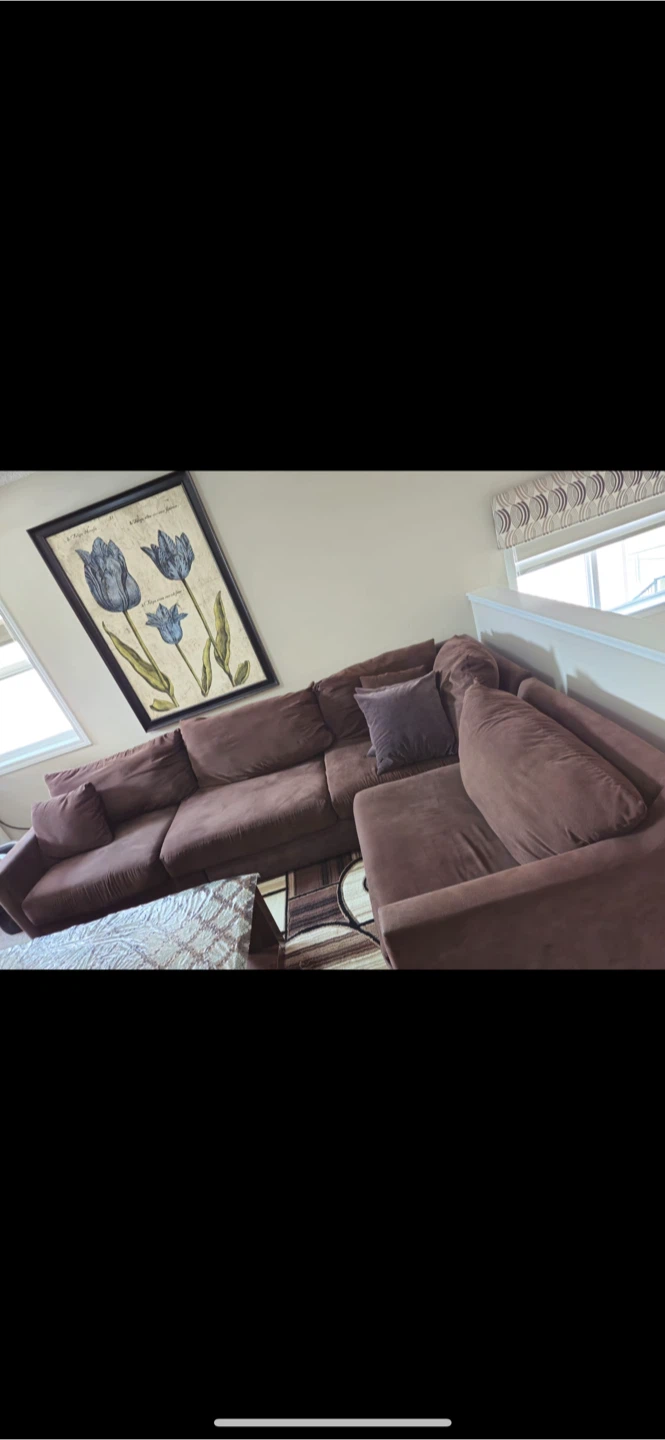 Large Brown Sectional Sofa - photo 2