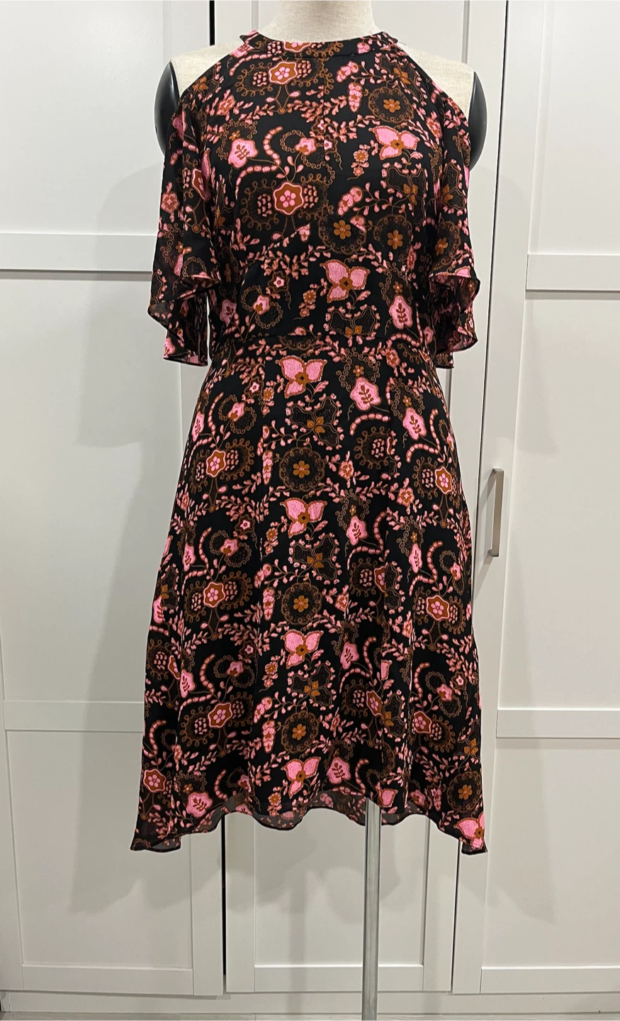 A.L.C.  Floral Cold-Shoulder Dress