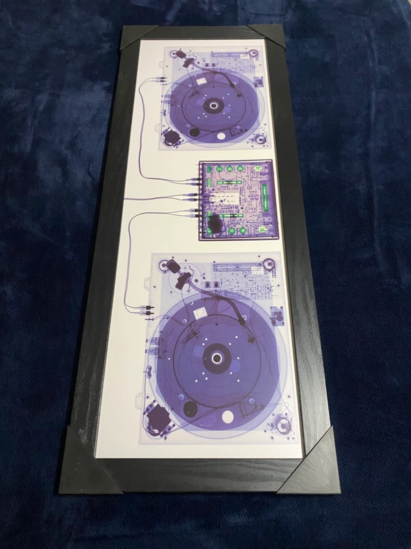 Framed X-Ray Style Turntable Wall Art ***