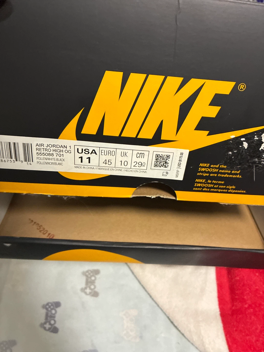Nike Air Jordan 1 Retro High OG Pollen Size 11 - photo 2