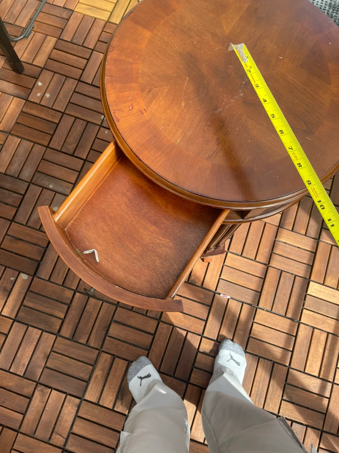 Round Wooden Side Table - photo 5