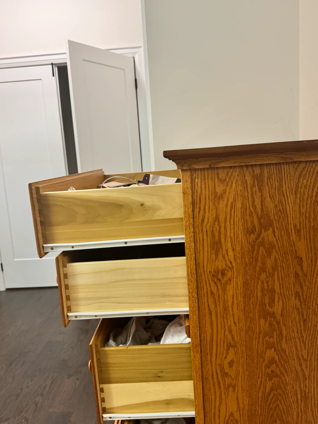 Solid Oak Five-Drawer Dresser - photo 2