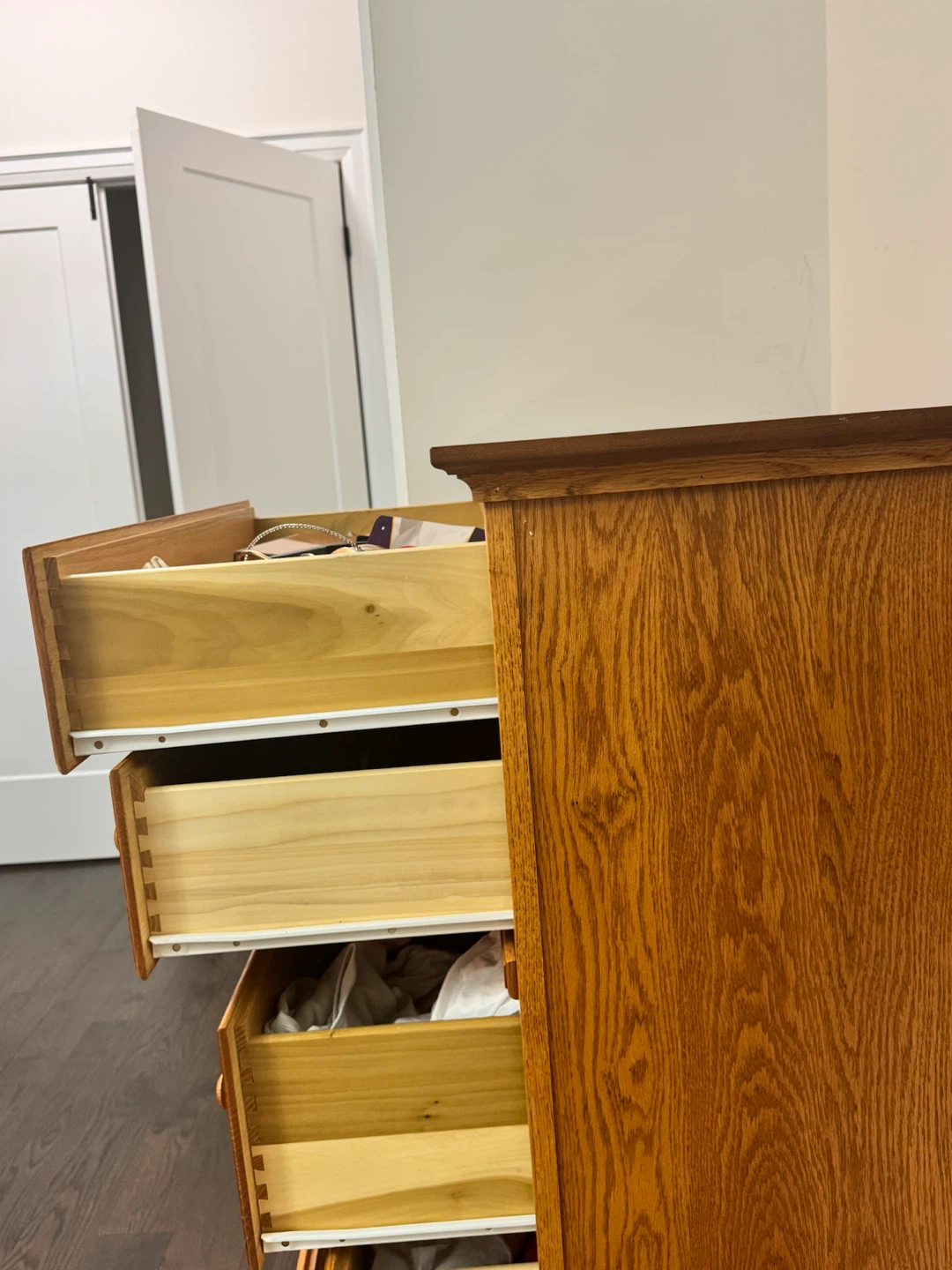 Solid Oak Five-Drawer Dresser - photo 3