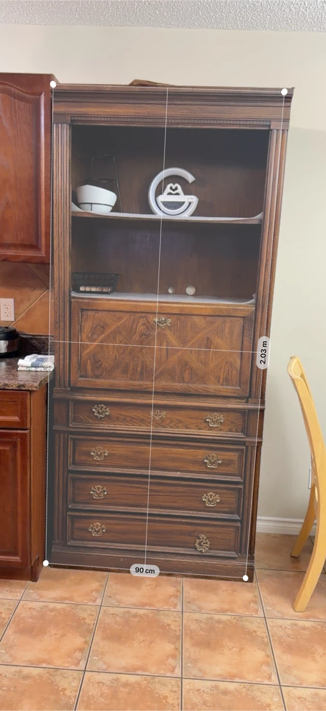 Vintage Oak Secretary Desk and Hutch - photo 3