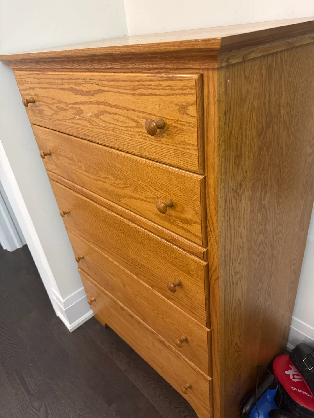Solid Oak Five-Drawer Dresser - photo 5