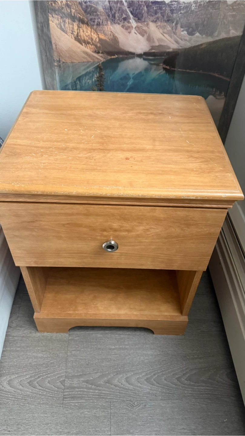 Light Wood Finish Nightstand - photo 2