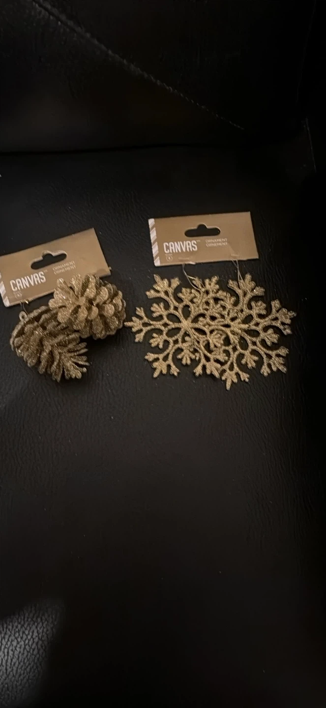 Canvas Gold Glitter Ornaments
