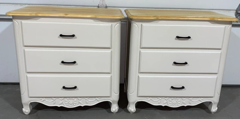 King Nightstands Cashmere & Natural Wood Tops - photo 5